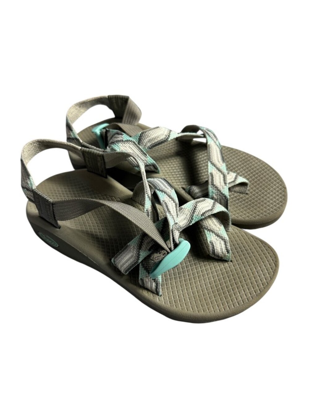 Chaco ZX/2 Yampa Sandals Women's 7 Teal Gray Geometric Hiking Sport Strappy
